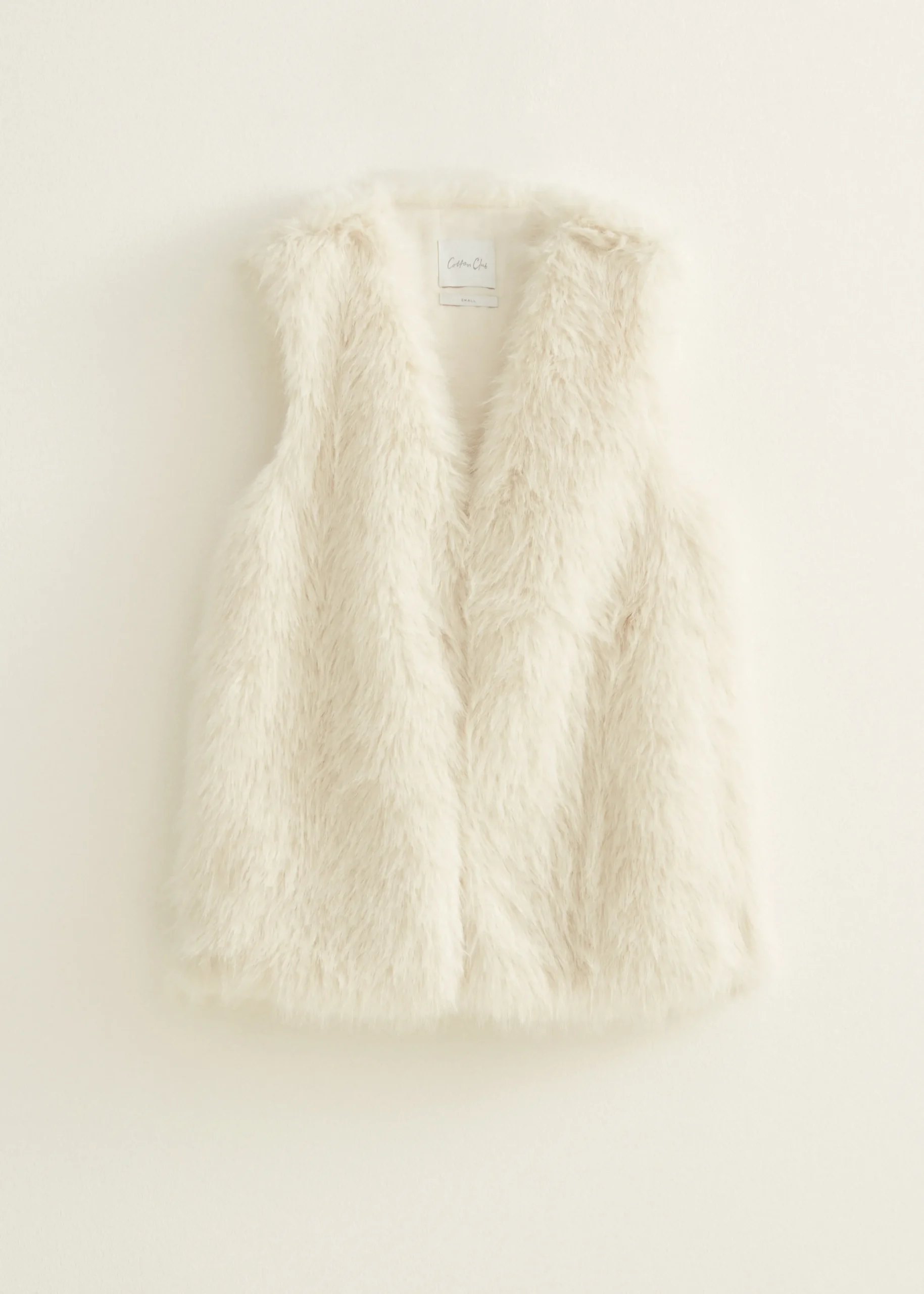 Discount Cotton Club Faux fur gilet lang wit,off-white