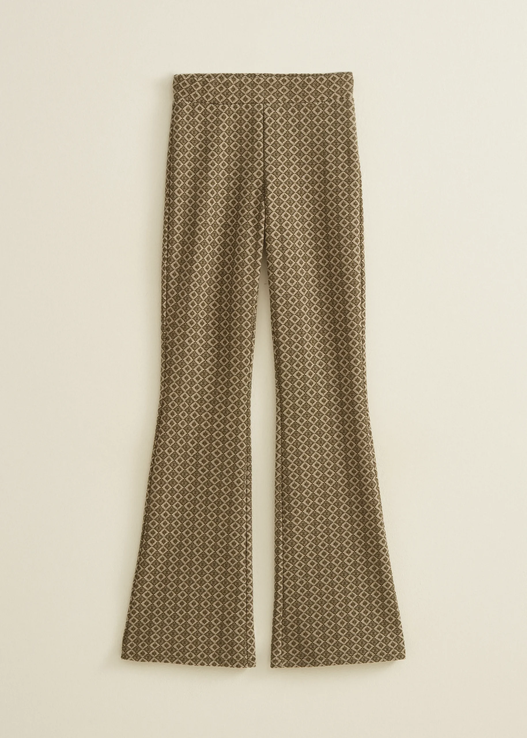 New Cotton Club Flare broek met print groen,army