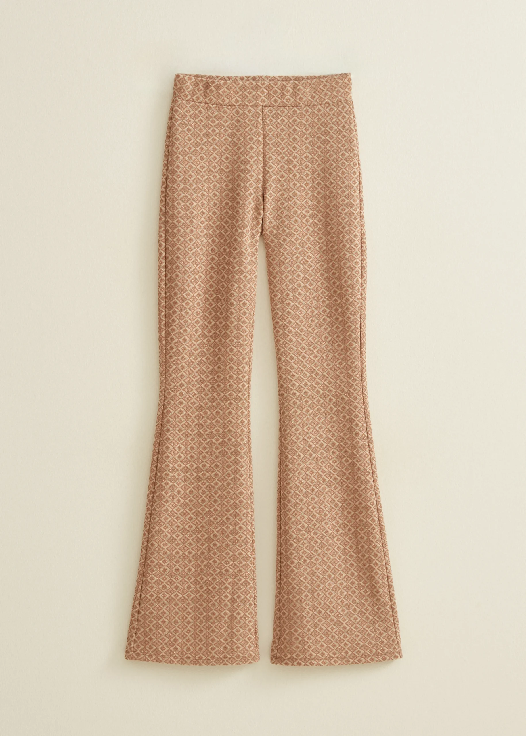 Clearance Cotton Club Flare broek met print softmocca