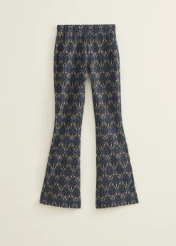 Discount Cotton Club Flared broek jacquard patroon donkerblauw