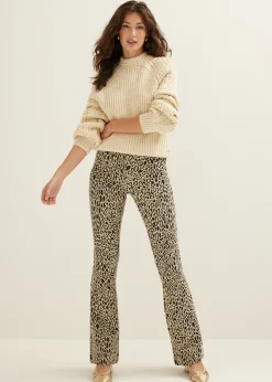 Hot Cotton Club Flared broek leopard meerkleurig