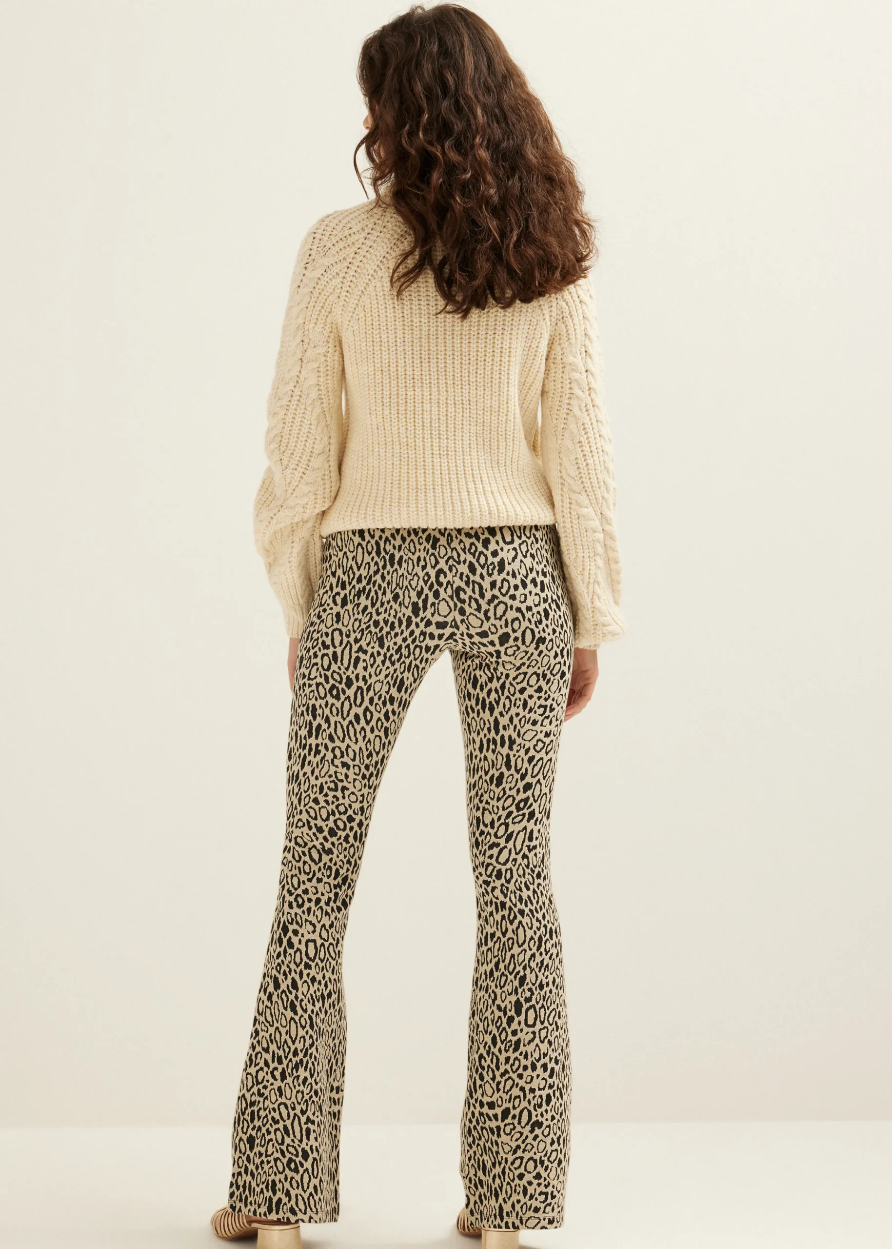 Hot Cotton Club Flared broek leopard meerkleurig