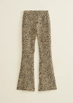 Hot Cotton Club Flared broek leopard meerkleurig