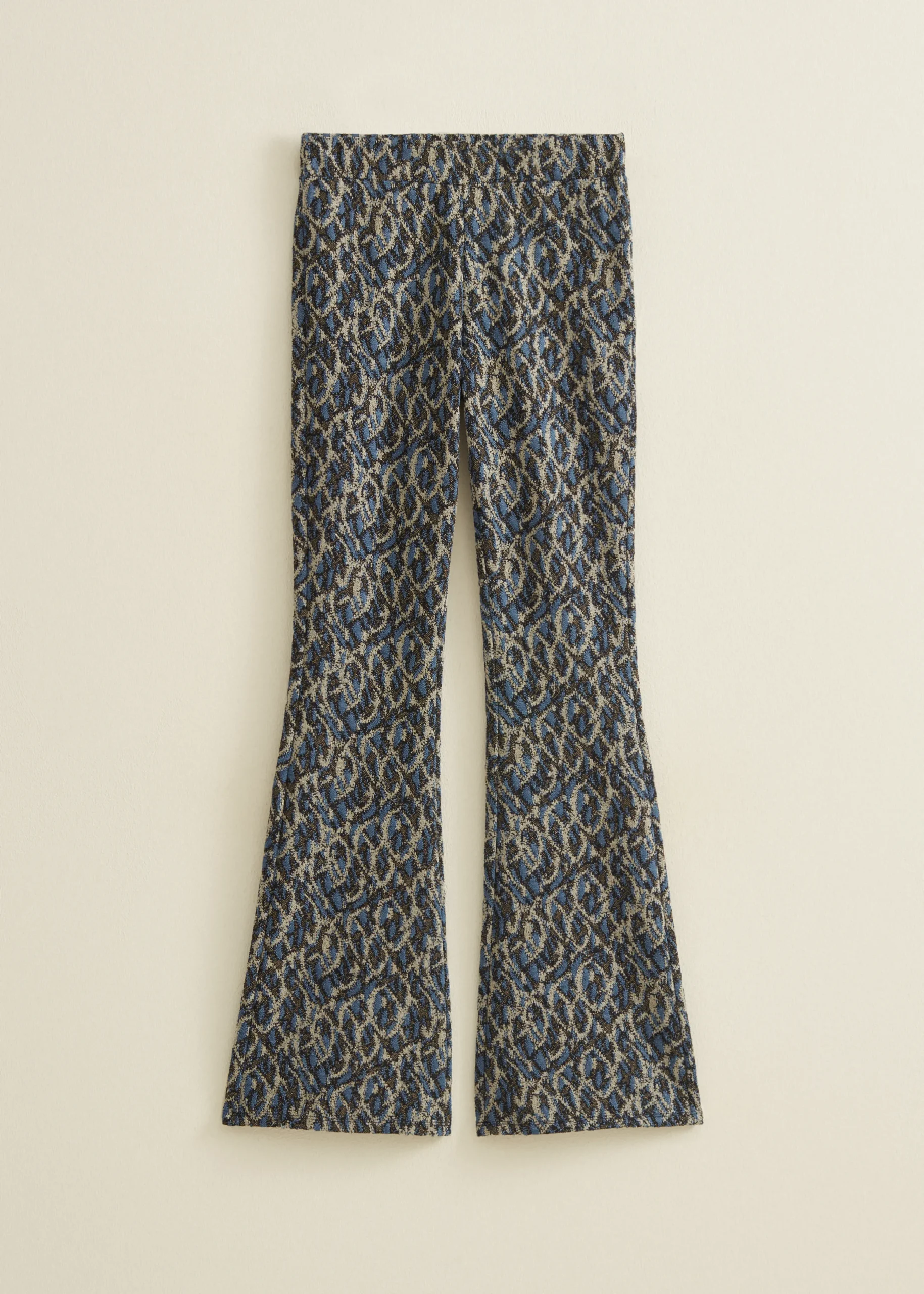 Outlet Cotton Club Flared broek met all-over print meerkleurig
