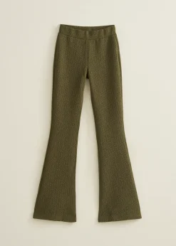 Discount Cotton Club Flared broek met lurex donkergroen