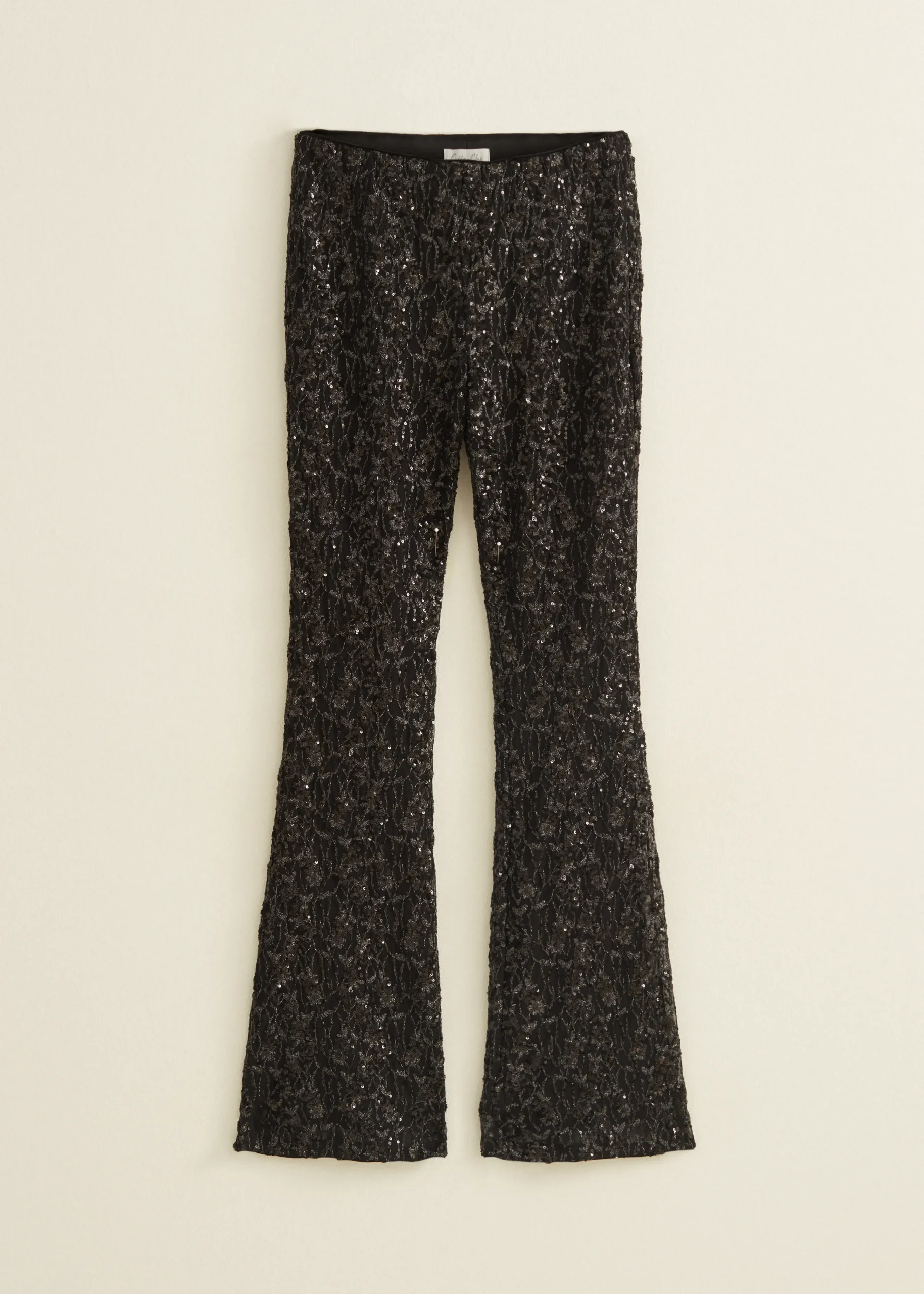Online Cotton Club Flared broek met pailletten zwart