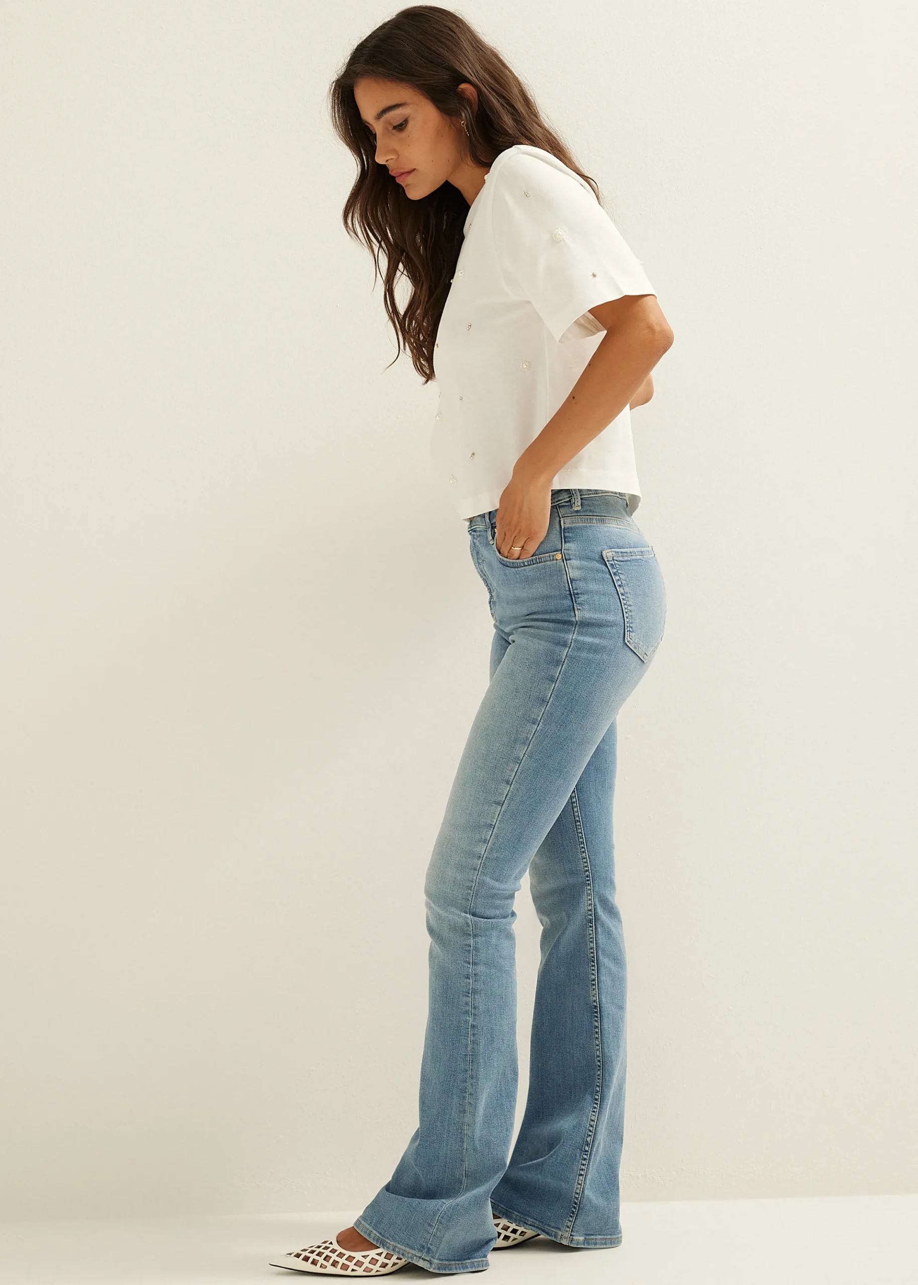 Discount Cotton Club Flared jeans coco middenblauw