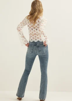 New Cotton Club Flared jeans coco blauw,useddark