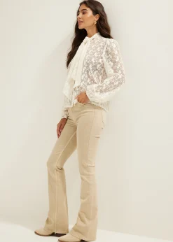Best Cotton Club flared jeans coco zand