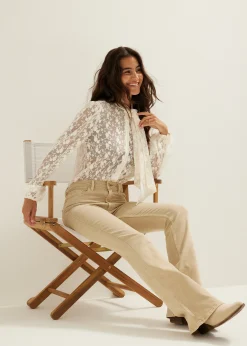 Best Cotton Club flared jeans coco zand