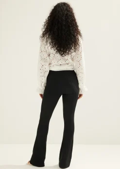 Best Cotton Club Flare Legging Rib zwart