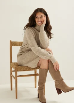 New Cotton Club Gebreide jurk met col kit
