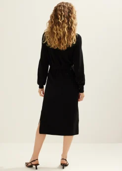 Clearance Cotton Club Gebreide jurk met col zwart