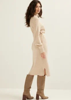 Clearance Cotton Club Gebreide jurk met col middenzand