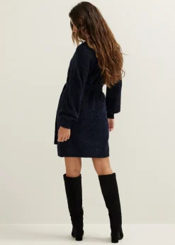 Sale Cotton Club Gebreide jurk met lurex zwart