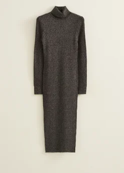 Discount Cotton Club Gebreide jurk met lurex zwart