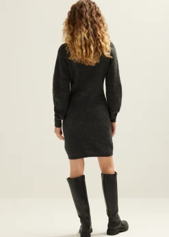 Fashion Cotton Club Gebreide jurk met zachte structuur antracietgem&ecirc;leerd