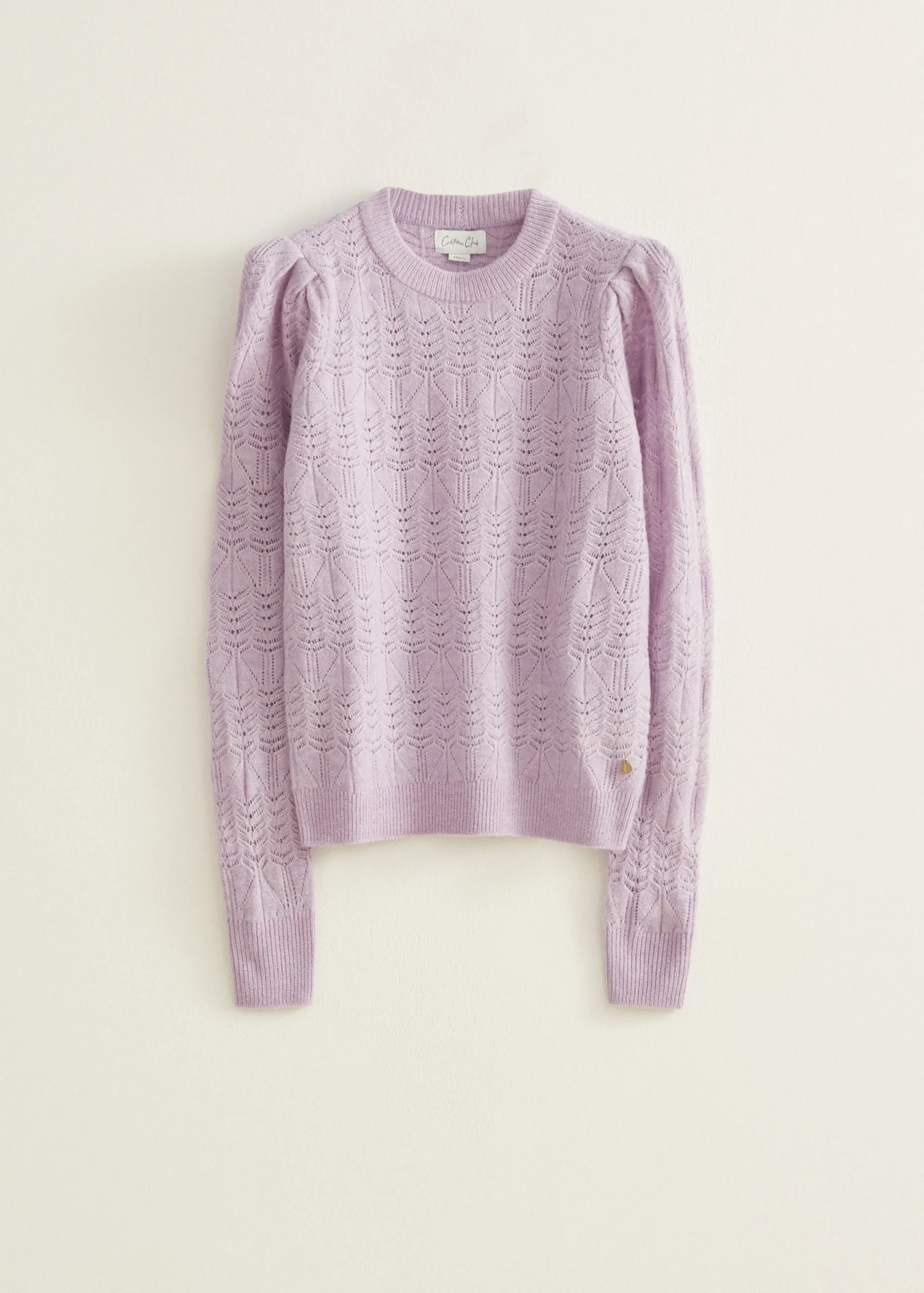 New Cotton Club Gebreide trui ajour lichtlila