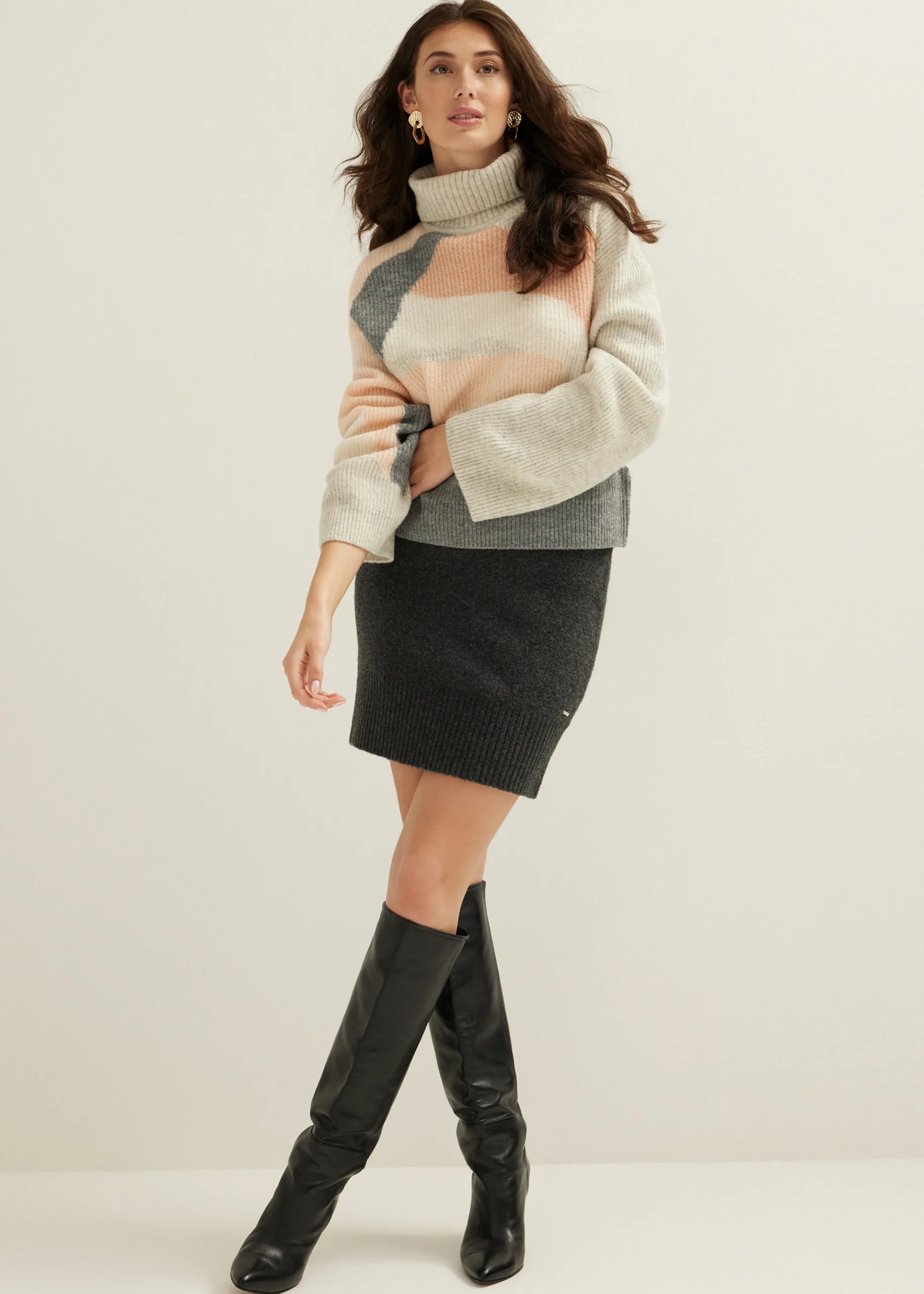 Discount Cotton Club gebreide trui met col meerkleurig