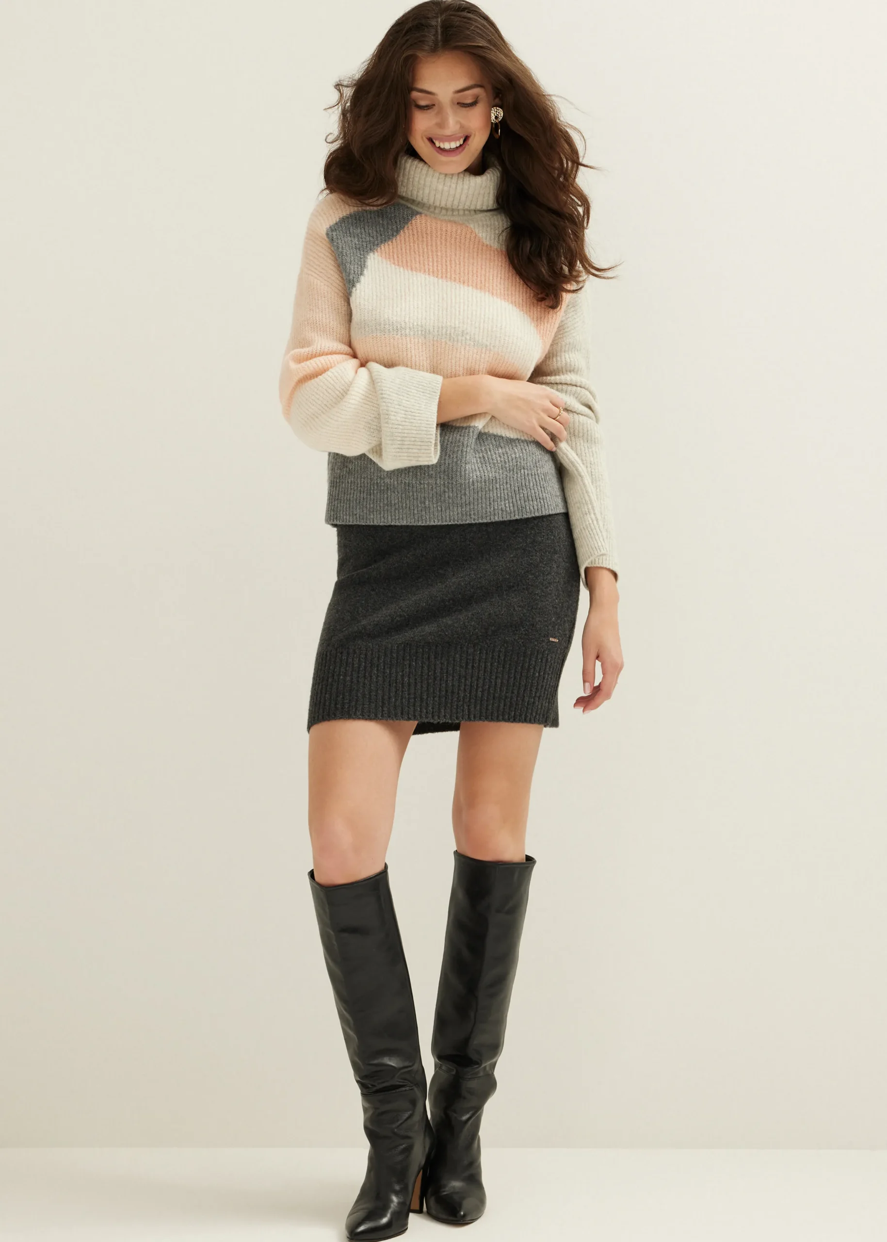Discount Cotton Club gebreide trui met col meerkleurig