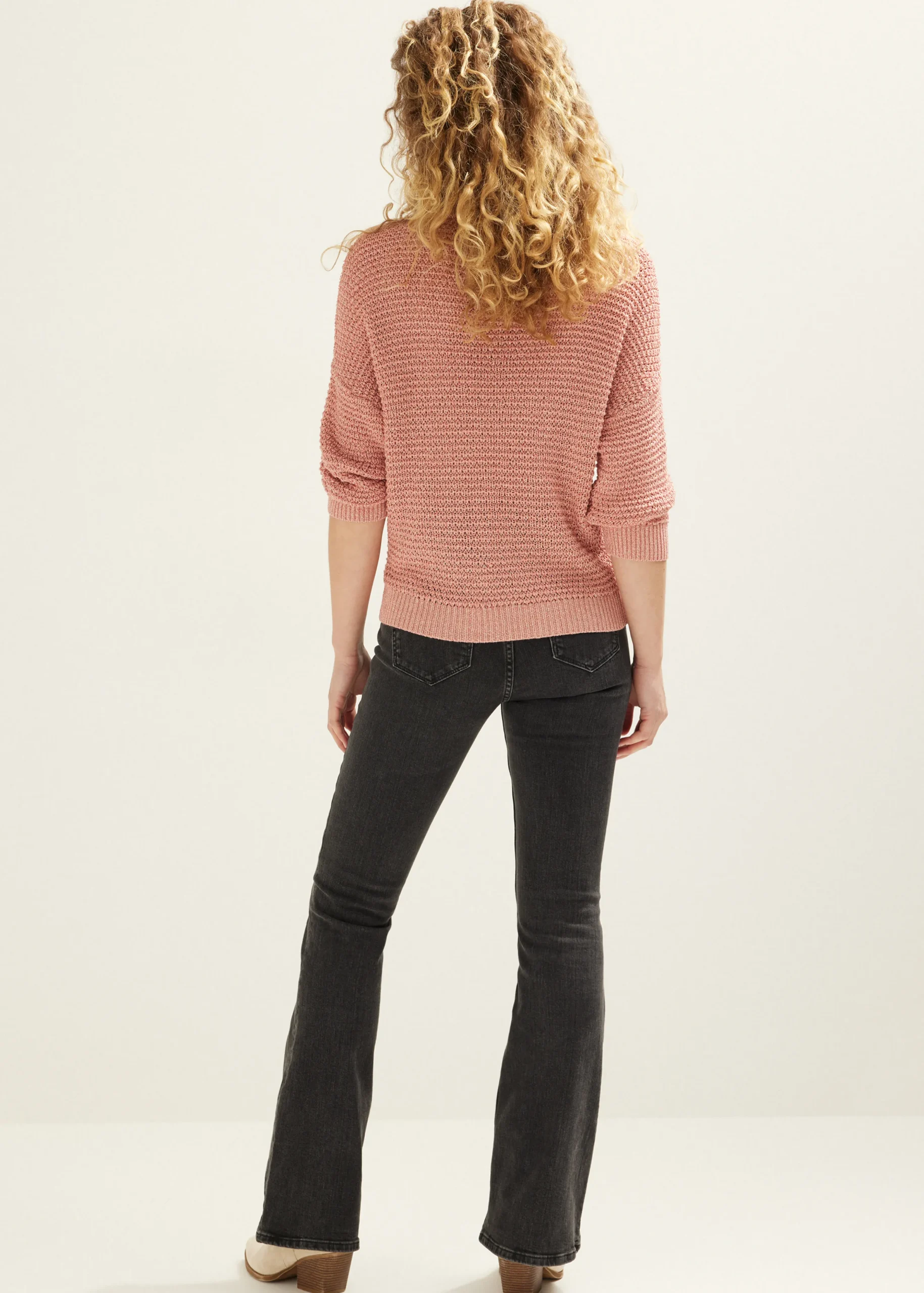Outlet Cotton Club Gebreide trui met lurex lichtroze