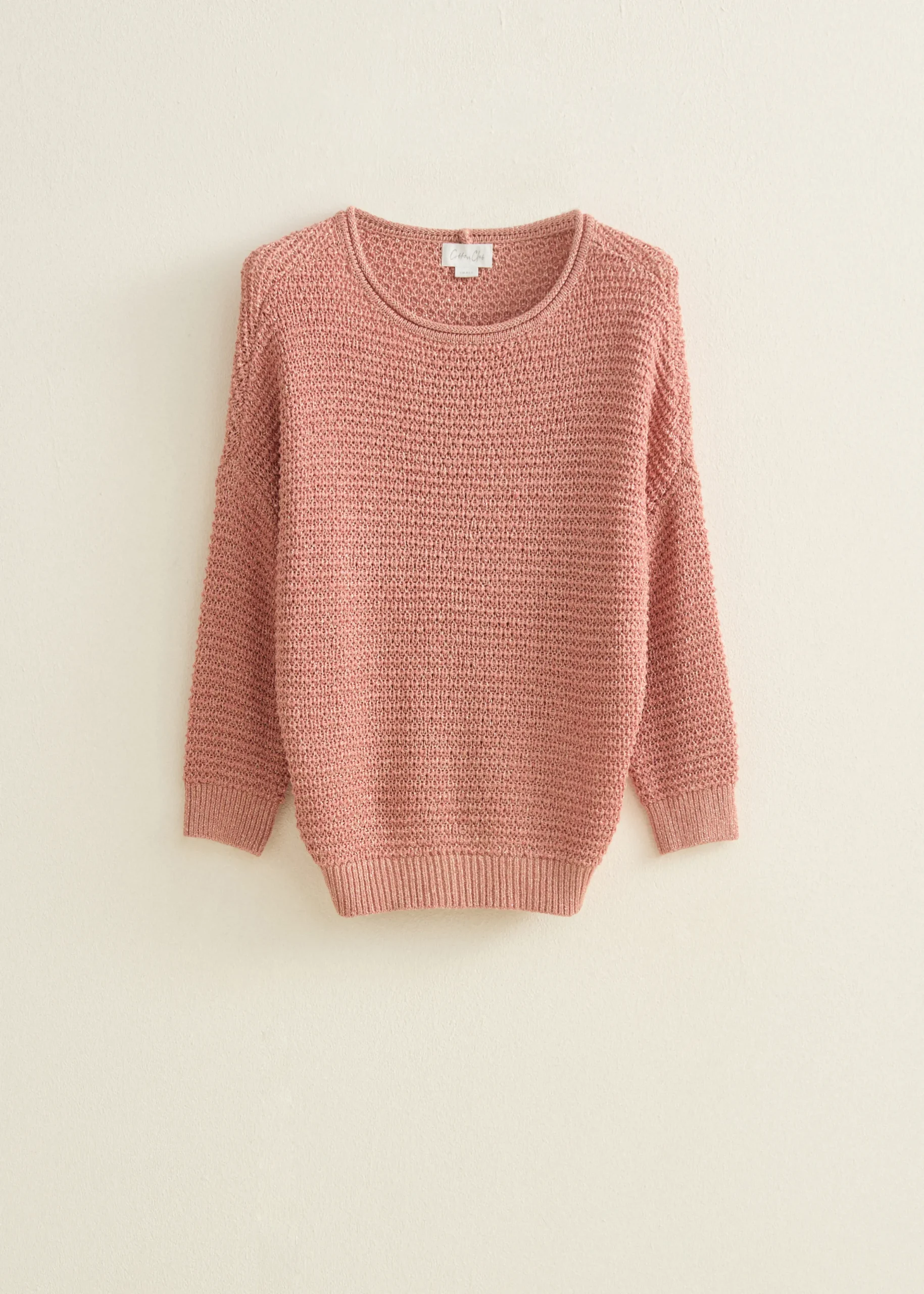 Outlet Cotton Club Gebreide trui met lurex lichtroze
