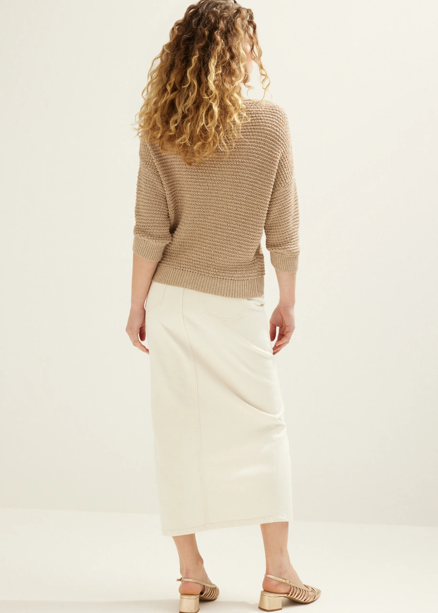 Fashion Cotton Club Gebreide trui met lurex zand