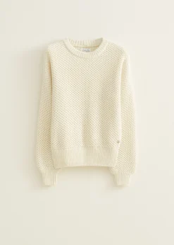 Online Cotton Club Gebreide trui met lurex ecru