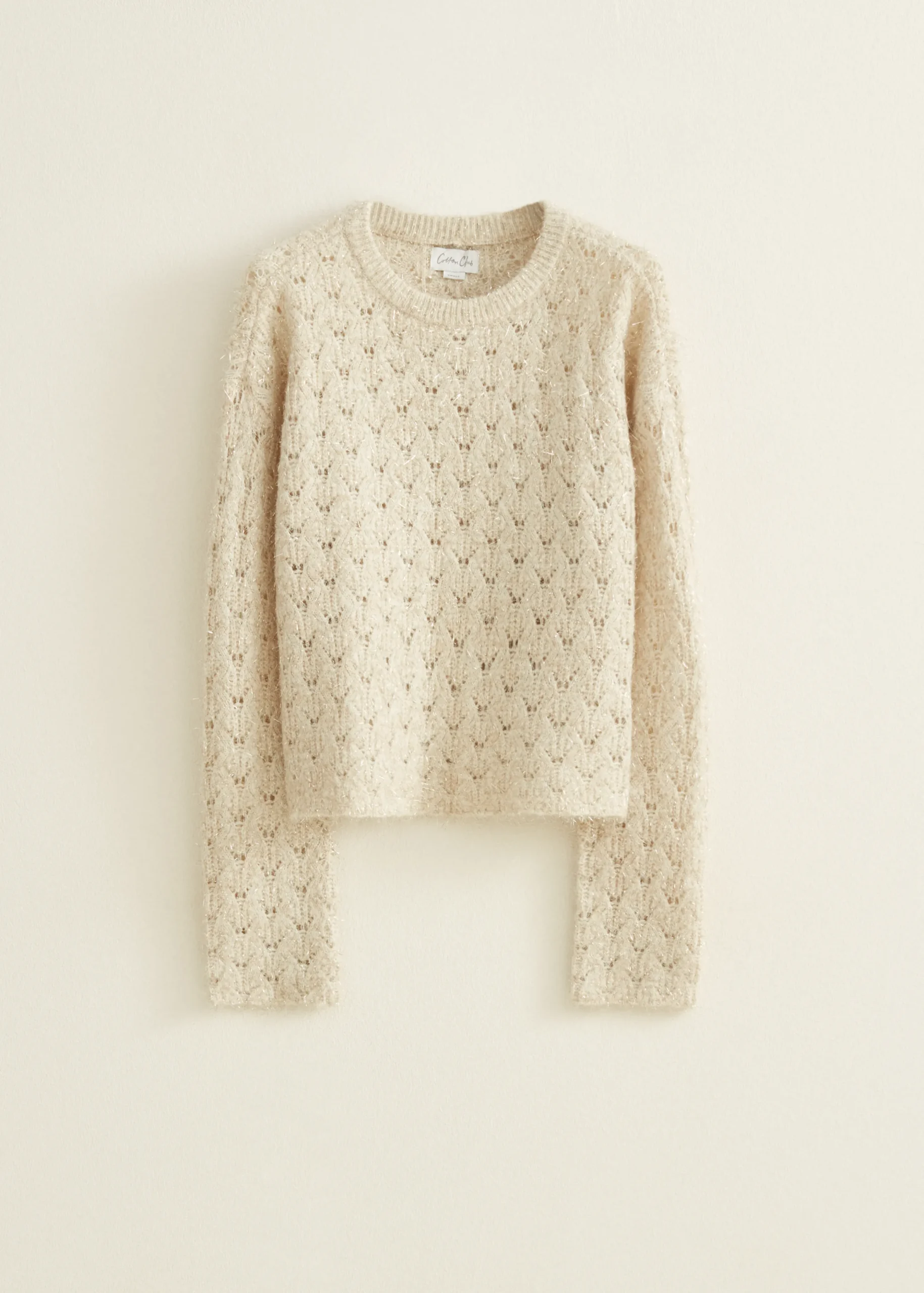 Fashion Cotton Club Gebreide trui met lurex ecru