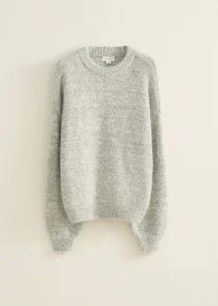 Clearance Cotton Club Gebreide trui met pailletten grijs,lichtmelee