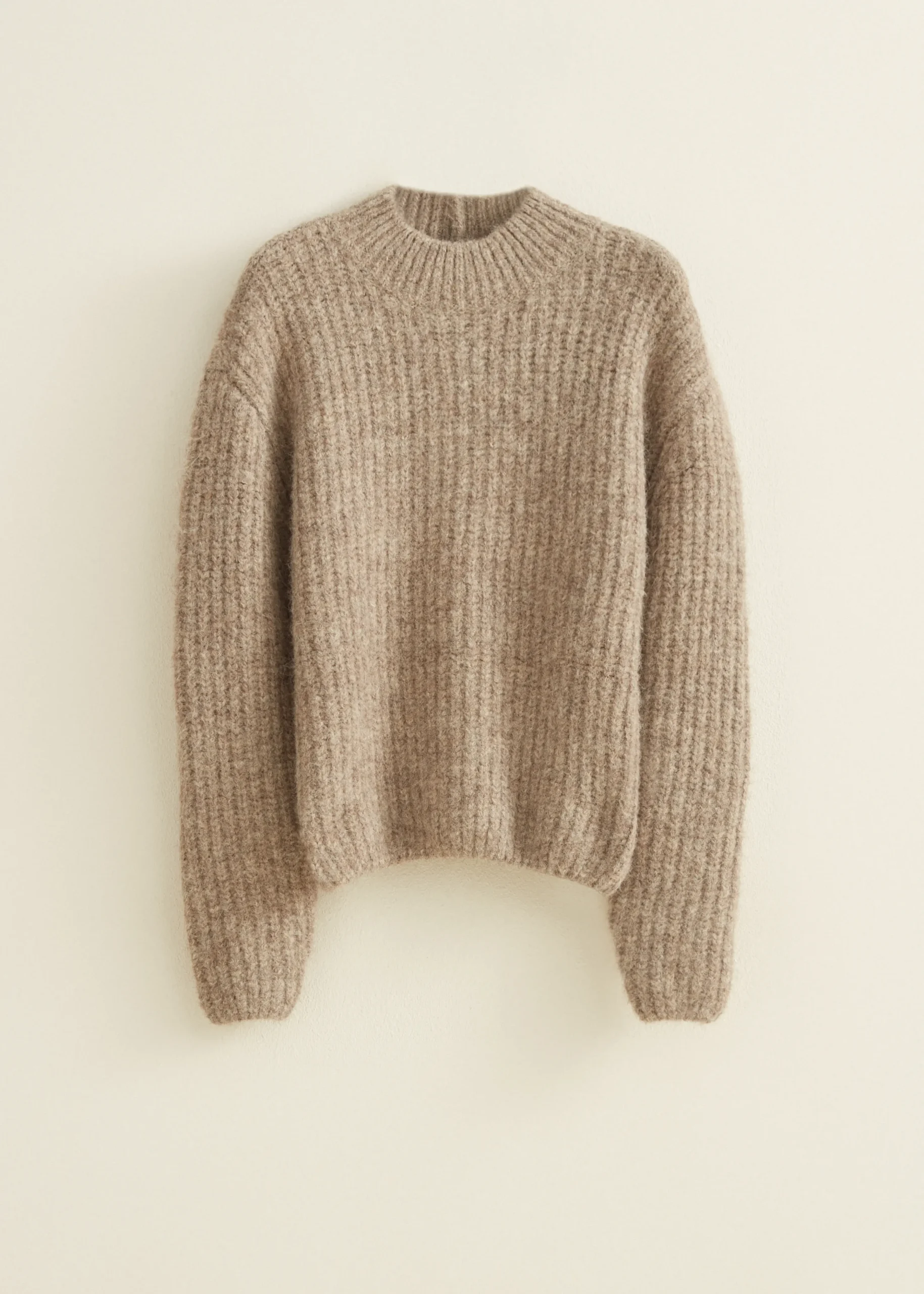 New Cotton Club Gebreide trui met ribstructuur taupe,middle