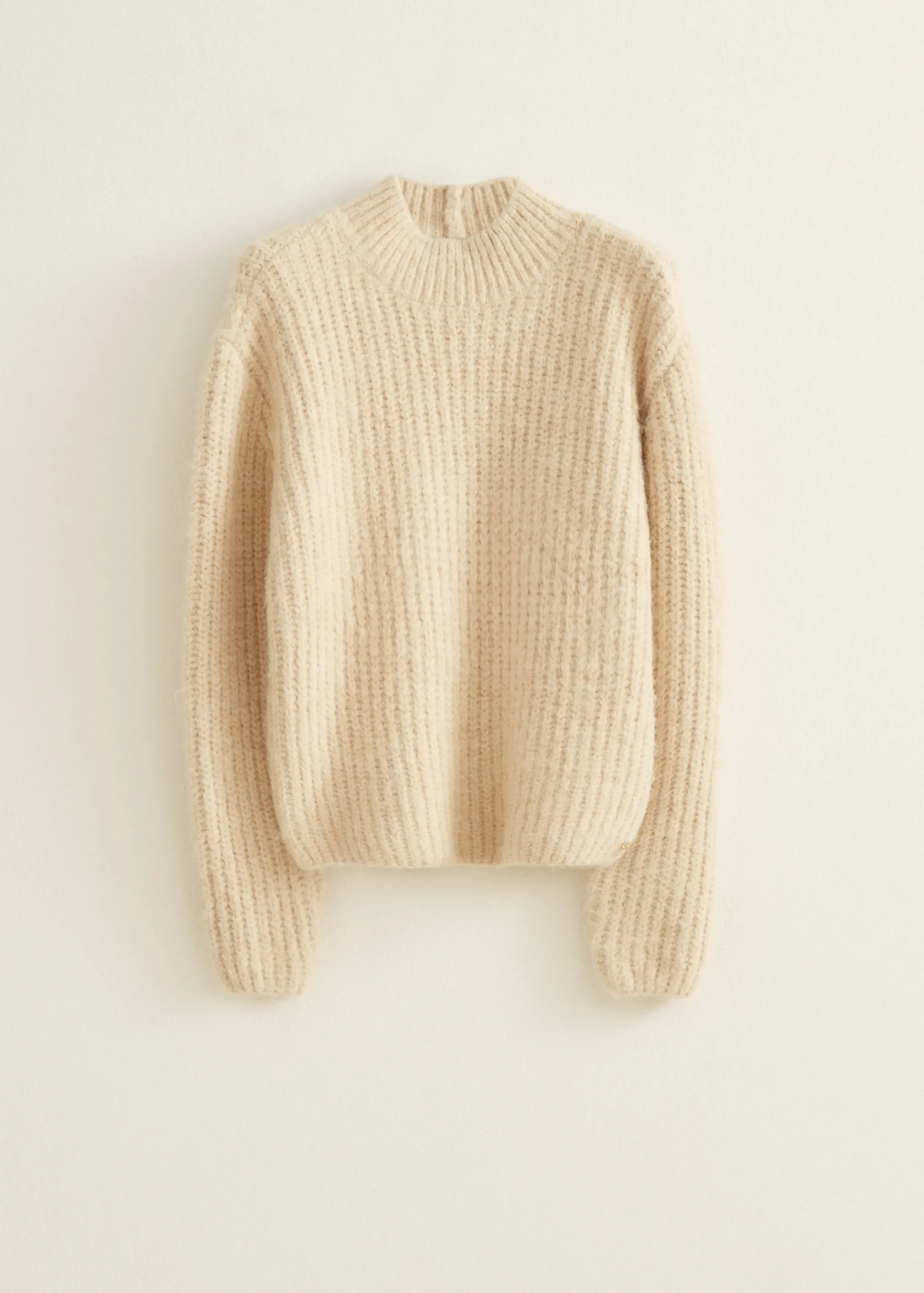 New Cotton Club Gebreide trui met ribstructuur lichtzand
