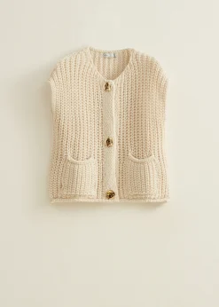 Sale Cotton Club Gebreid gilet wit,off-white
