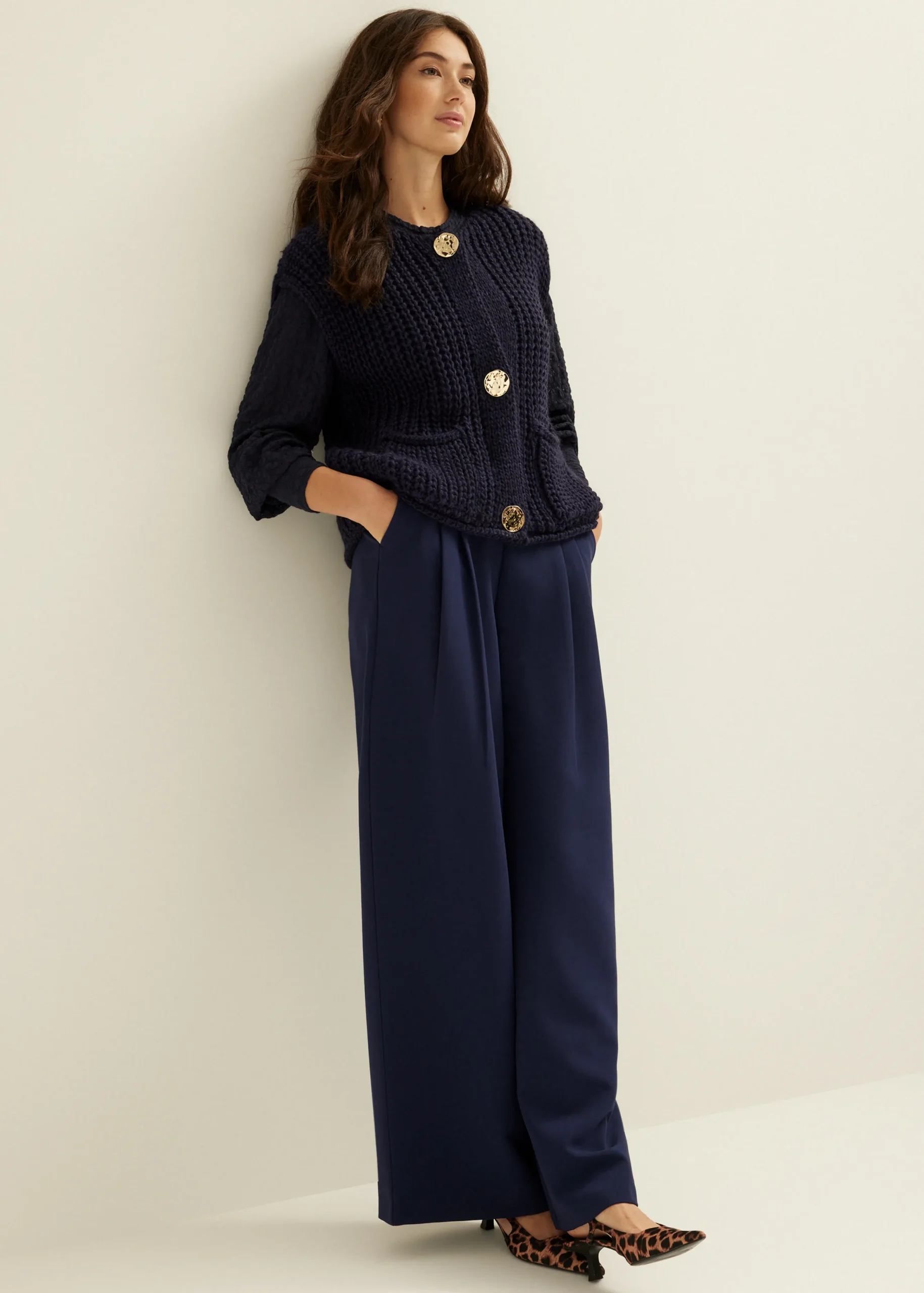 Fashion Cotton Club Gebreid gilet indigo