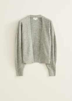 Clearance Cotton Club Gebreid vest kort grijsgemêleerd