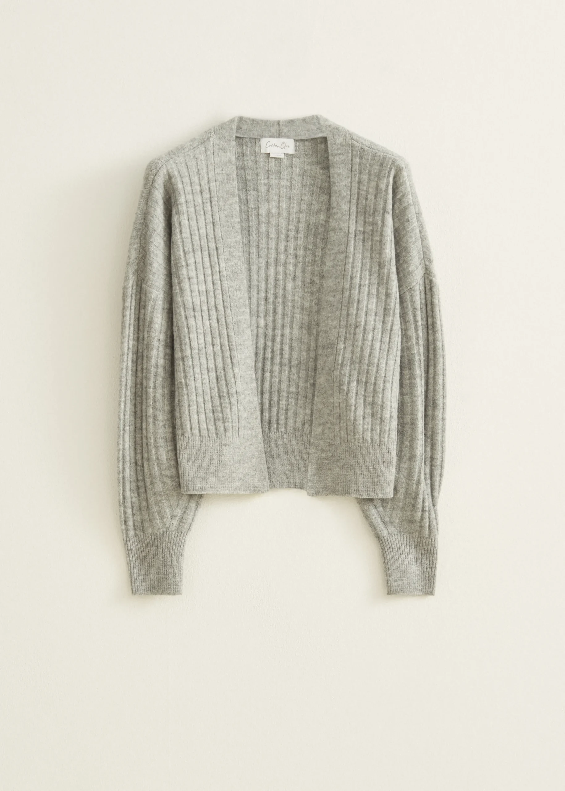 Clearance Cotton Club Gebreid vest kort grijsgemêleerd