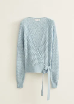 Fashion Cotton Club Gebreid vest met overslag lichtblauw