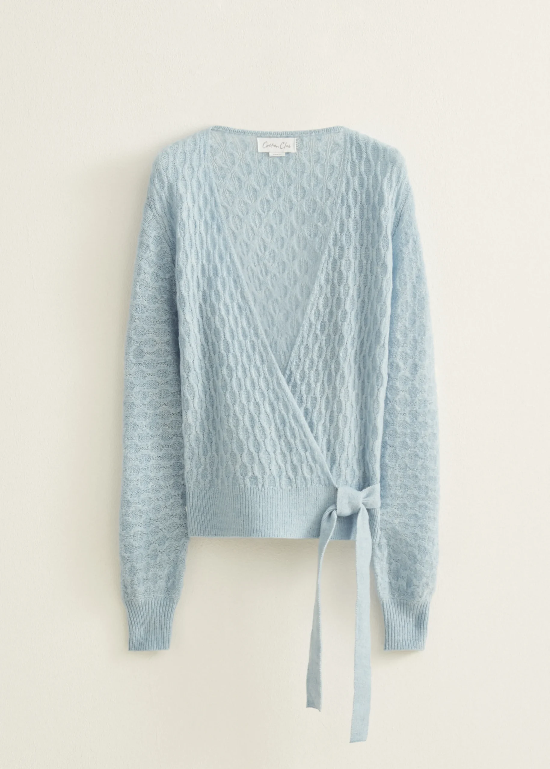 Fashion Cotton Club Gebreid vest met overslag lichtblauw