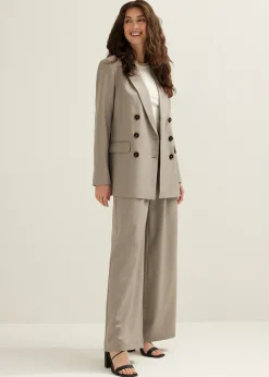 Fashion Cotton Club Gemêleerde double breasted blazer bruingemêleerd