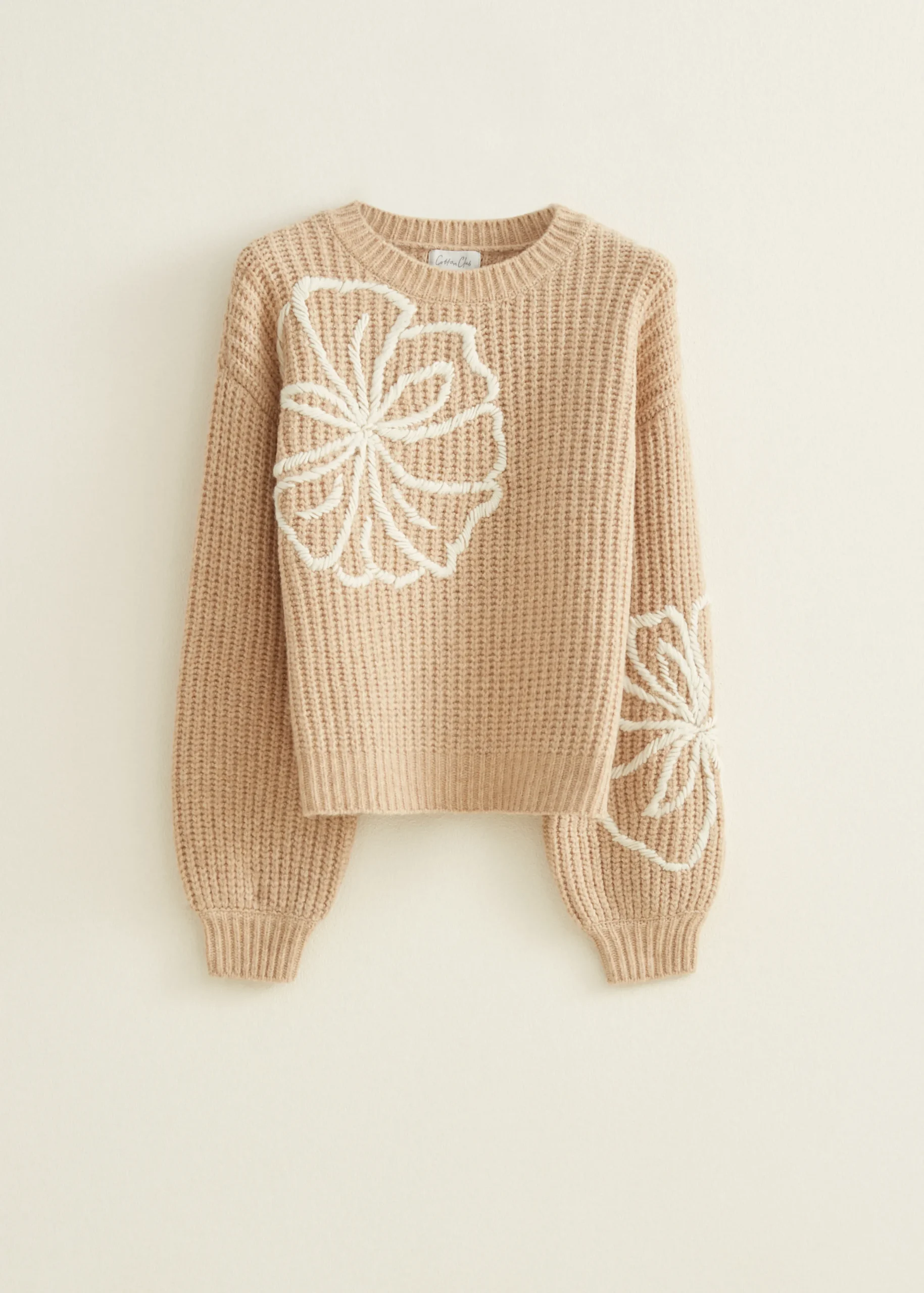 Best Cotton Club Gerbeide trui met bloemen donkerzand