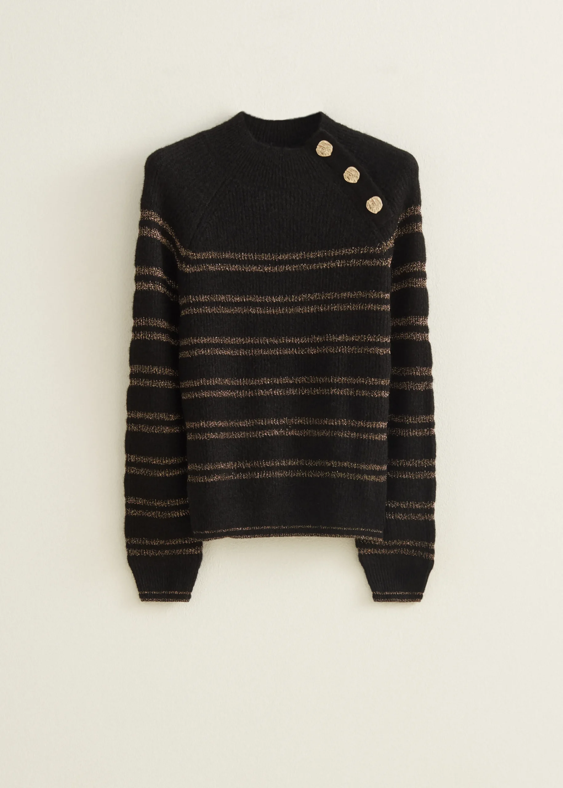 Discount Cotton Club Gestreepte trui met lurex zwart