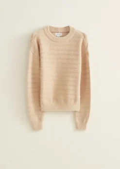 Hot Cotton Club Gestreepte trui shiny Ivoorwit