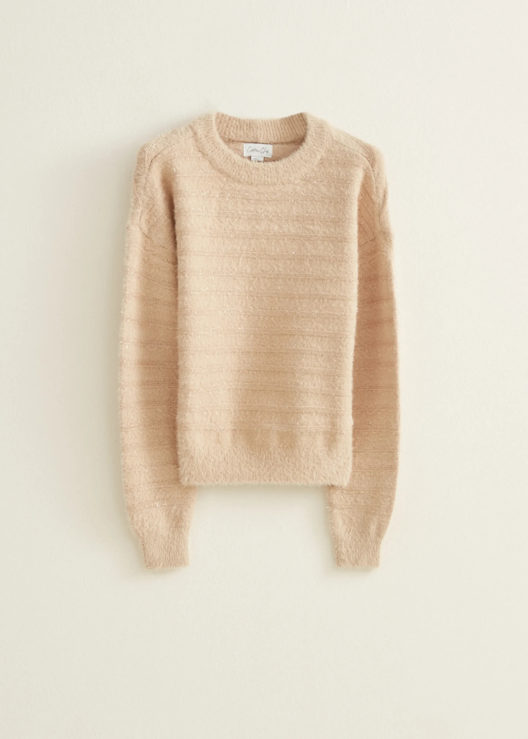 Hot Cotton Club Gestreepte trui shiny Ivoorwit