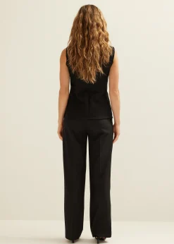 Best Cotton Club Gilet met knopen zwart