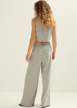 Discount Cotton Club Gilet met krijtstreep grijsgem&ecirc;leerd