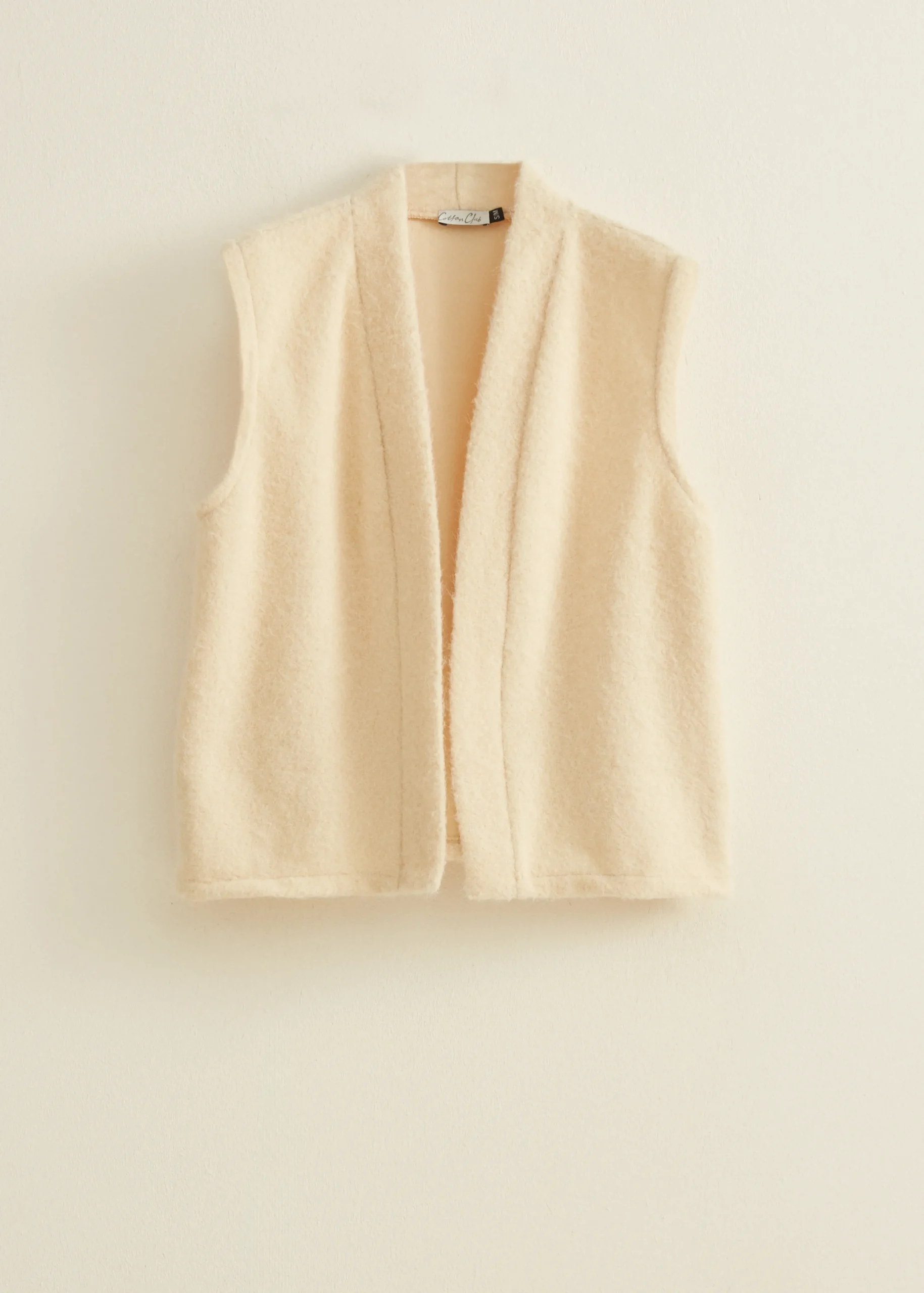 New Cotton Club Gilet met structuur ecru