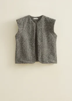 Online Cotton Club Gilet met wollen look grijsgem&ecirc;leerd
