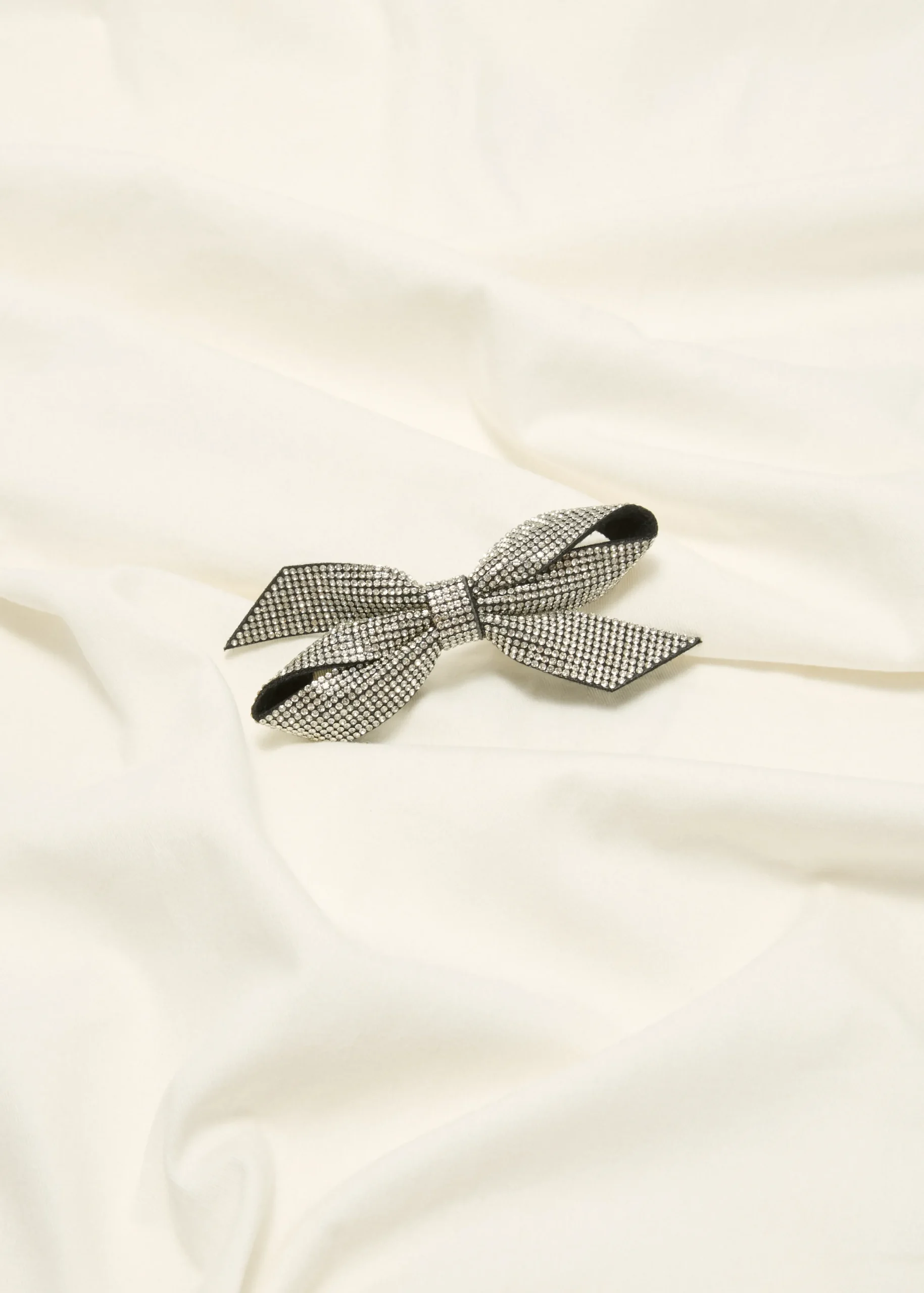 Online Cotton Club Haarclip strik met strass zwart