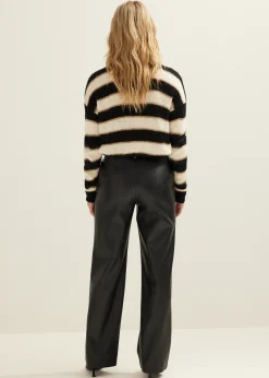 Discount Cotton Club Imitatieleren broek zwart