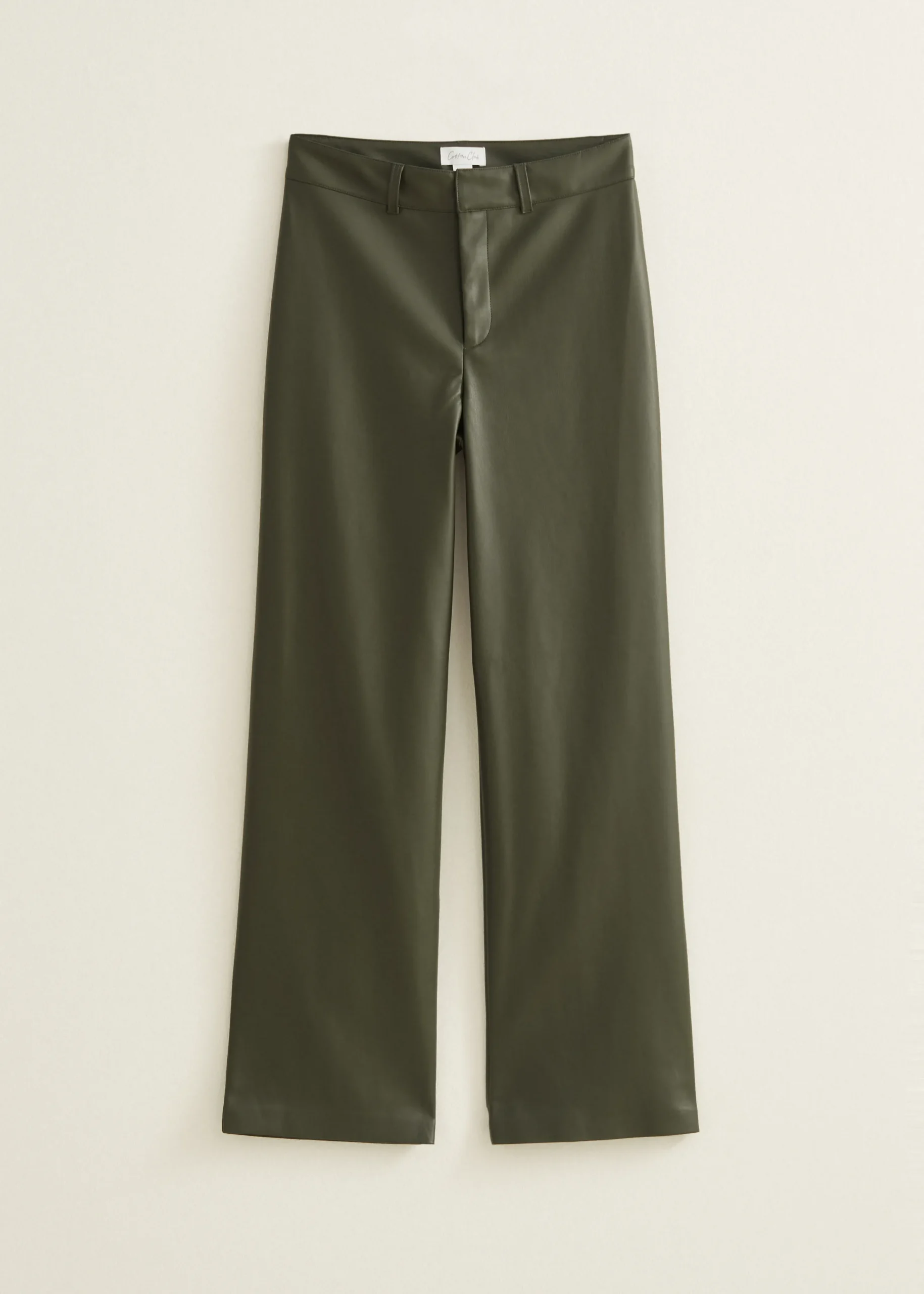 Discount Cotton Club Imitatieleren broek groen,denne